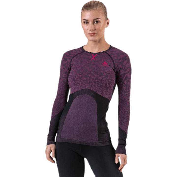 Suw Top Crew Neck LS Performance Blackcomb Pink/Black