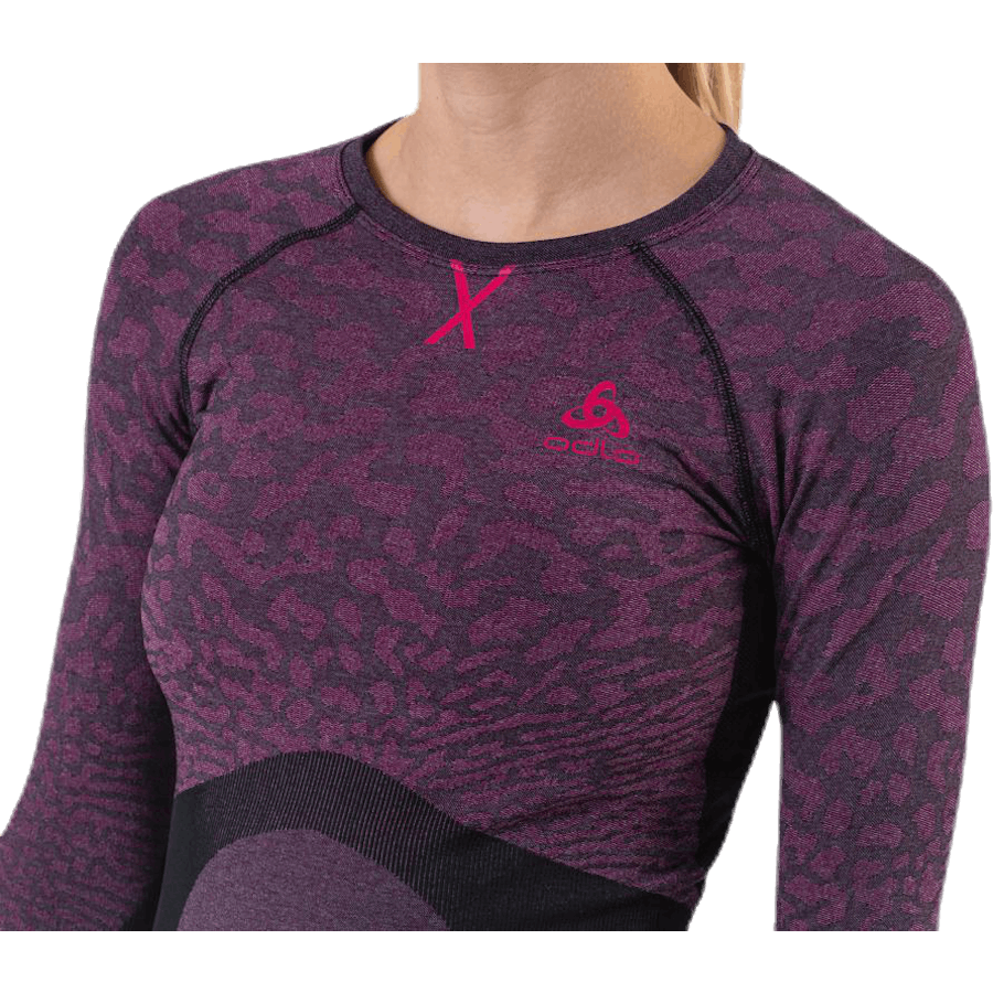 Suw Top Crew Neck LS Performance Blackcomb Pink/Black