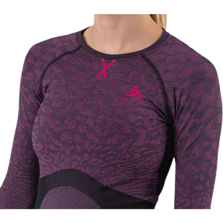 Suw Top Crew Neck LS Performance Blackcomb Pink/Black