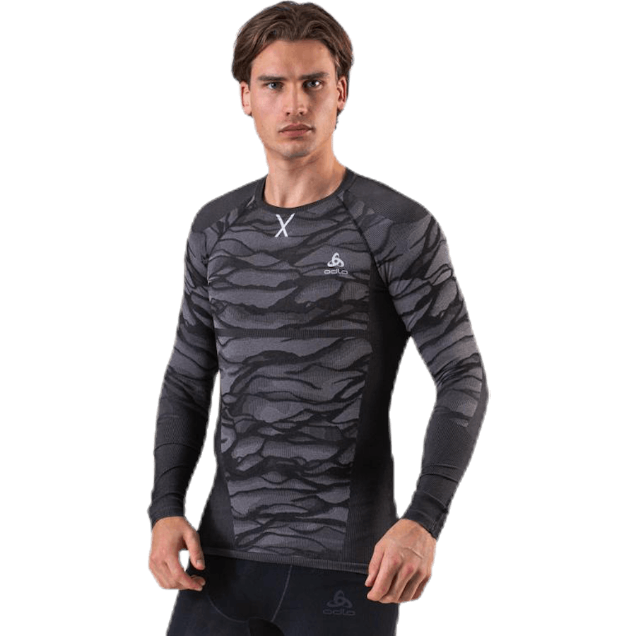 Suw Top Crew Neck L/S Performance Blackcomb Black/Grey