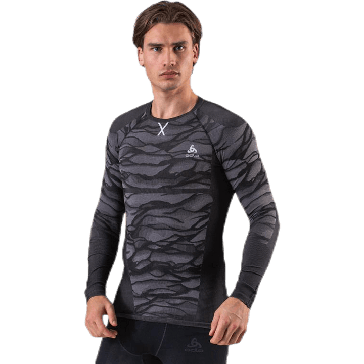 Suw Top Crew Neck L/S Performance Blackcomb Black/Grey
