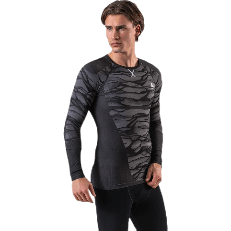 Suw Top Crew Neck L/S Performance Blackcomb Black/Grey