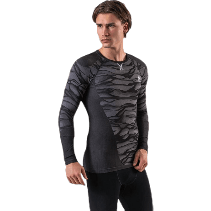 Suw Top Crew Neck L/S Performance Blackcomb Black/Grey