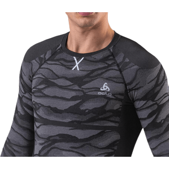 Suw Top Crew Neck L/S Performance Blackcomb Black/Grey