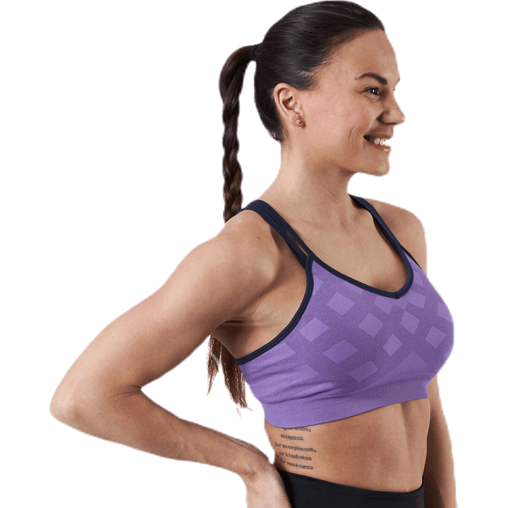 Merino Seamless Strappy Bra Purple