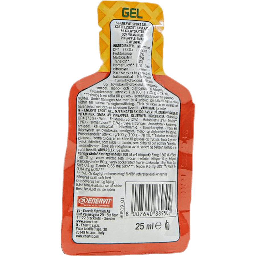E.Sport Gel Pineapple 25 ml Gul/Röd