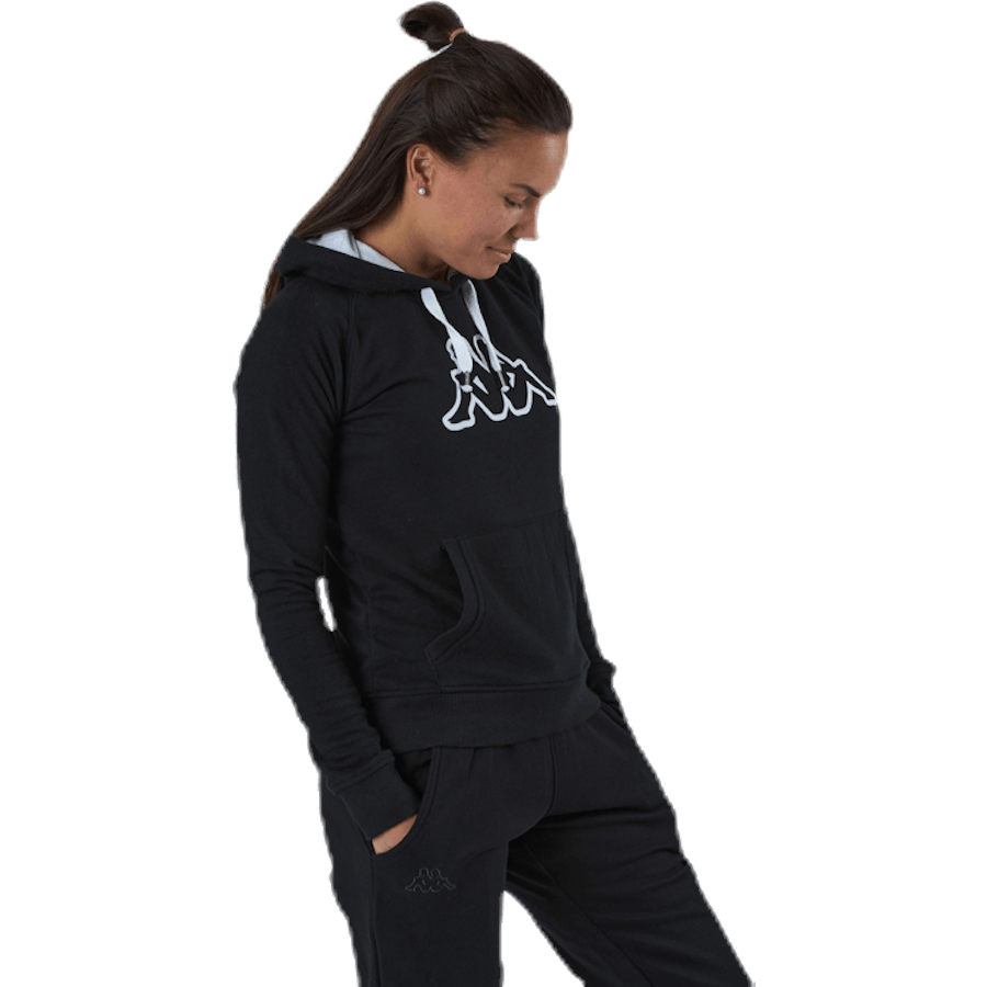 Sweat à capuche pour femme, logo Zeleril blanc/noir