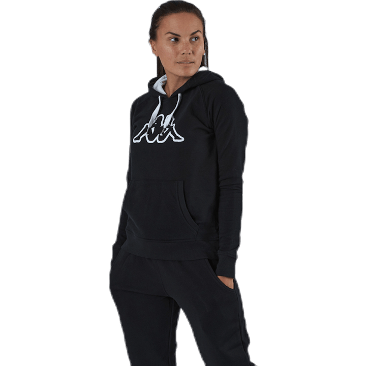 Sweat à capuche pour femme, logo Zeleril blanc/noir