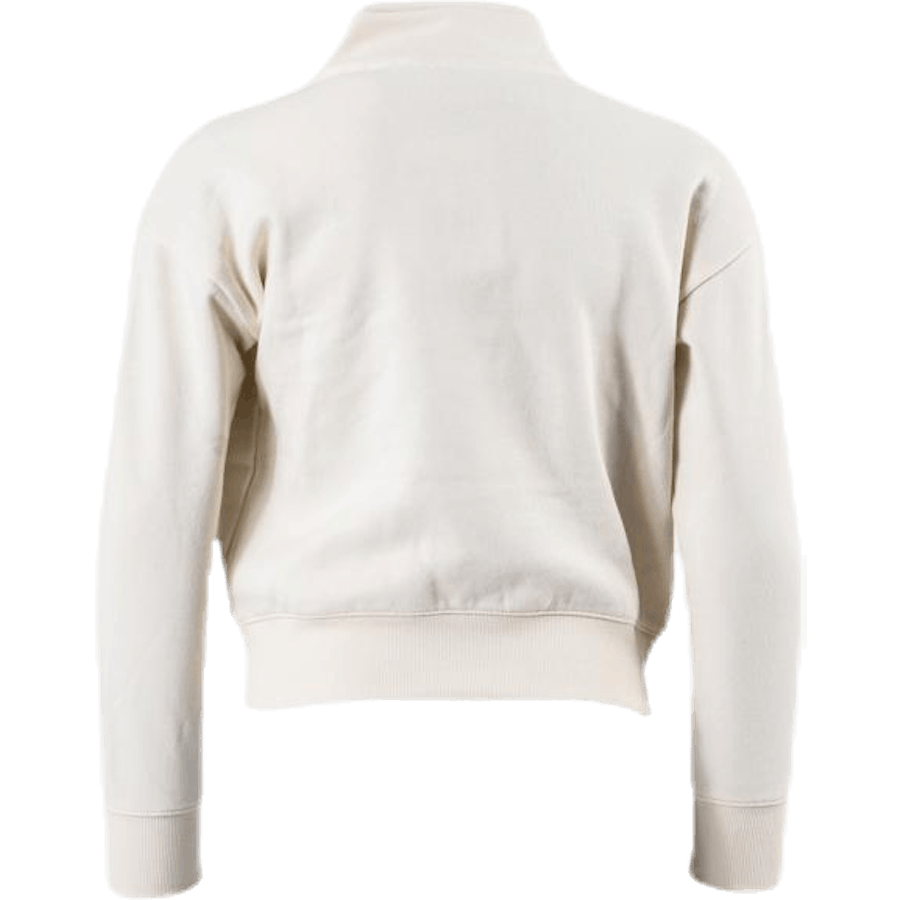 Mädchen Sweatshirt mit halbem Reißverschluss Weiß