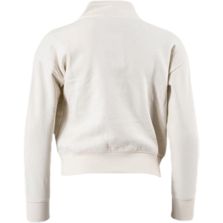 Mädchen Sweatshirt mit halbem Reißverschluss Weiß