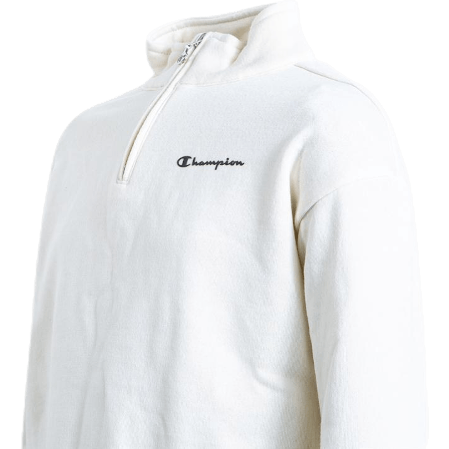 Mädchen Sweatshirt mit halbem Reißverschluss Weiß