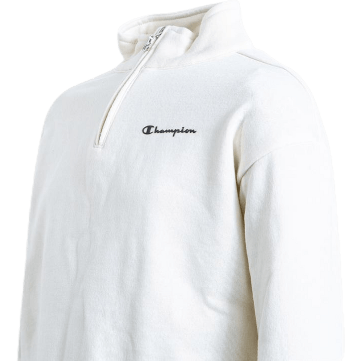 Mädchen Sweatshirt mit halbem Reißverschluss Weiß