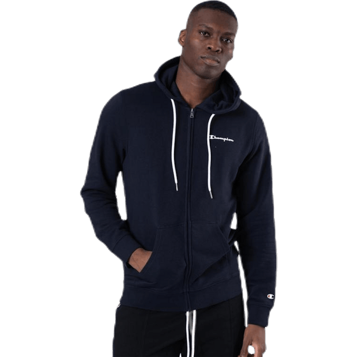 Felpa con cappuccio e zip intera blu