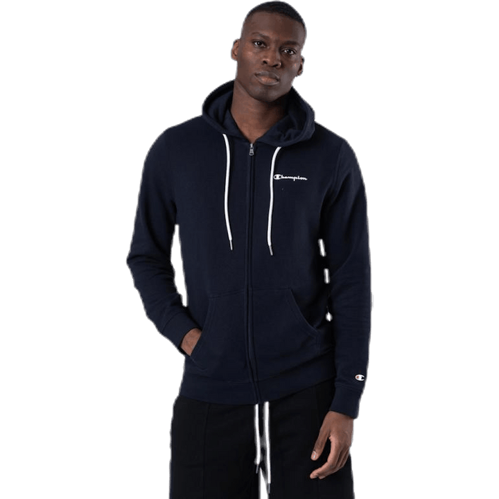 Felpa con cappuccio e zip intera blu
