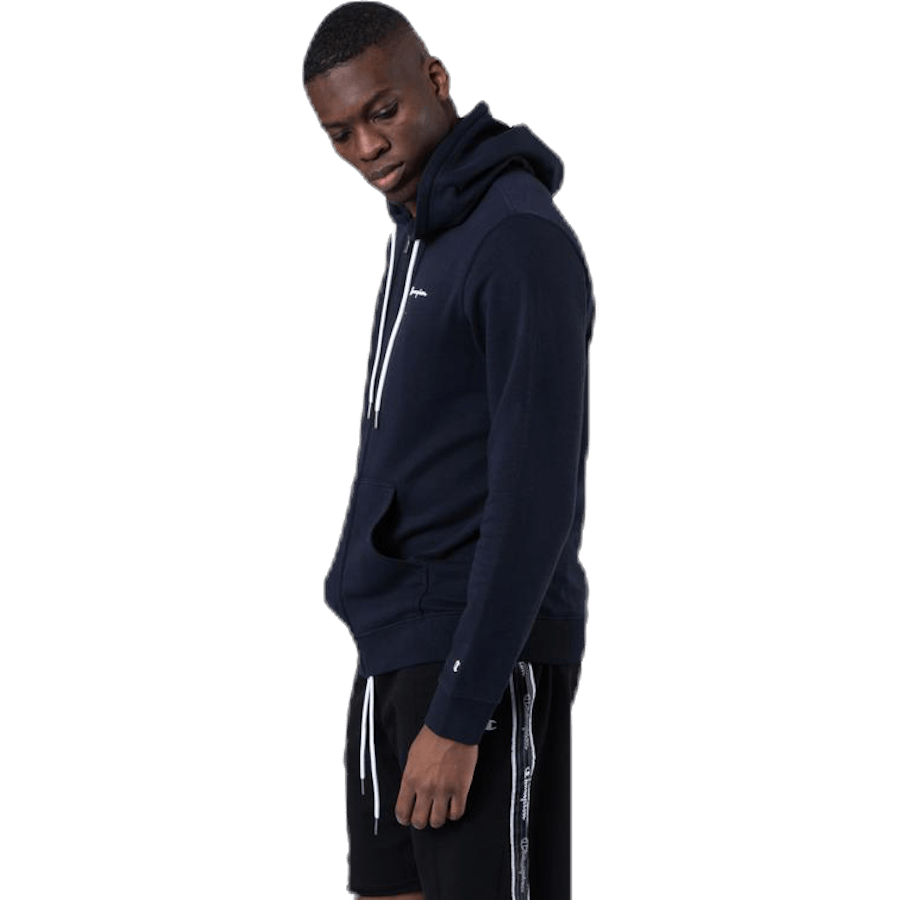 Felpa con cappuccio e zip intera blu