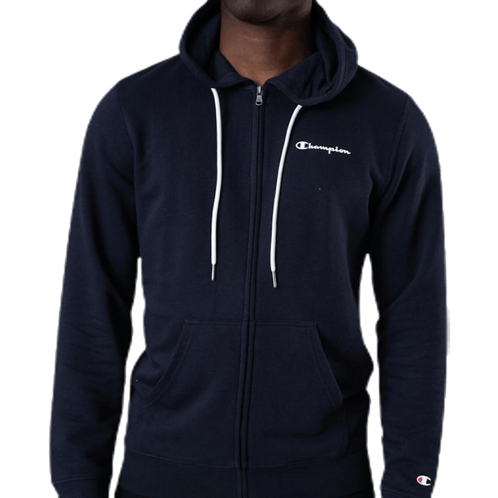 Felpa con cappuccio e zip intera blu