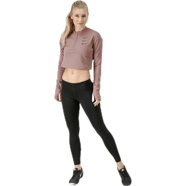 Running Division Warm Top Crop Beige