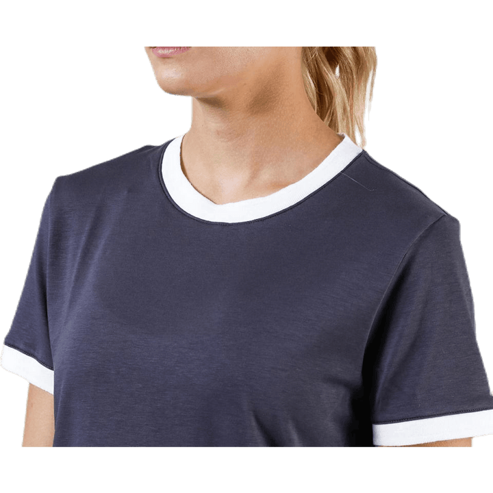 Ringer Top SS Blue/White