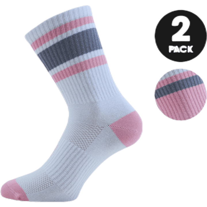 Retro 2-pack Sport Socks Pink/White