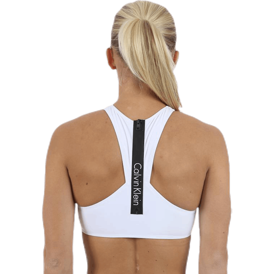 Zip Back Crop Top White