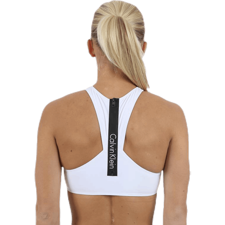 Zip Back Crop Top White