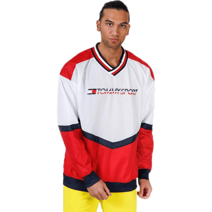 Pull Over Jacket With Rib Red