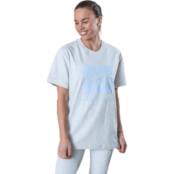 S/S Crew Neck White/Grey