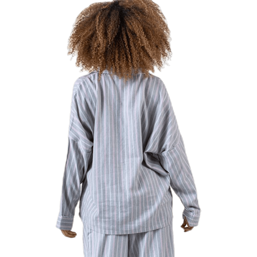 L/S Button Down White/Black