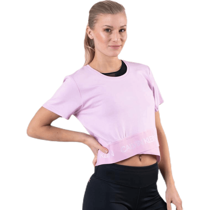 T-shirt court à manches courtes rose
