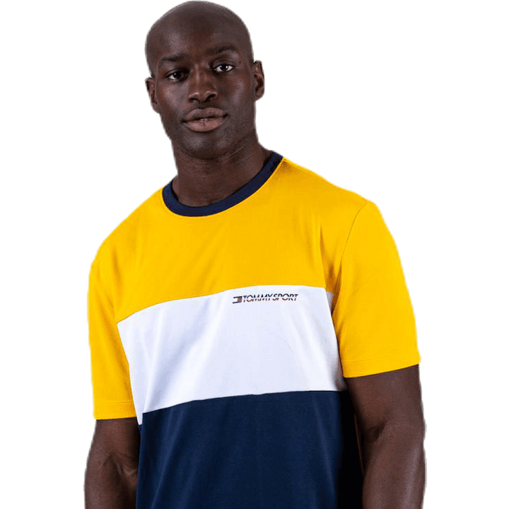 Colourblock Logo Tee Gold