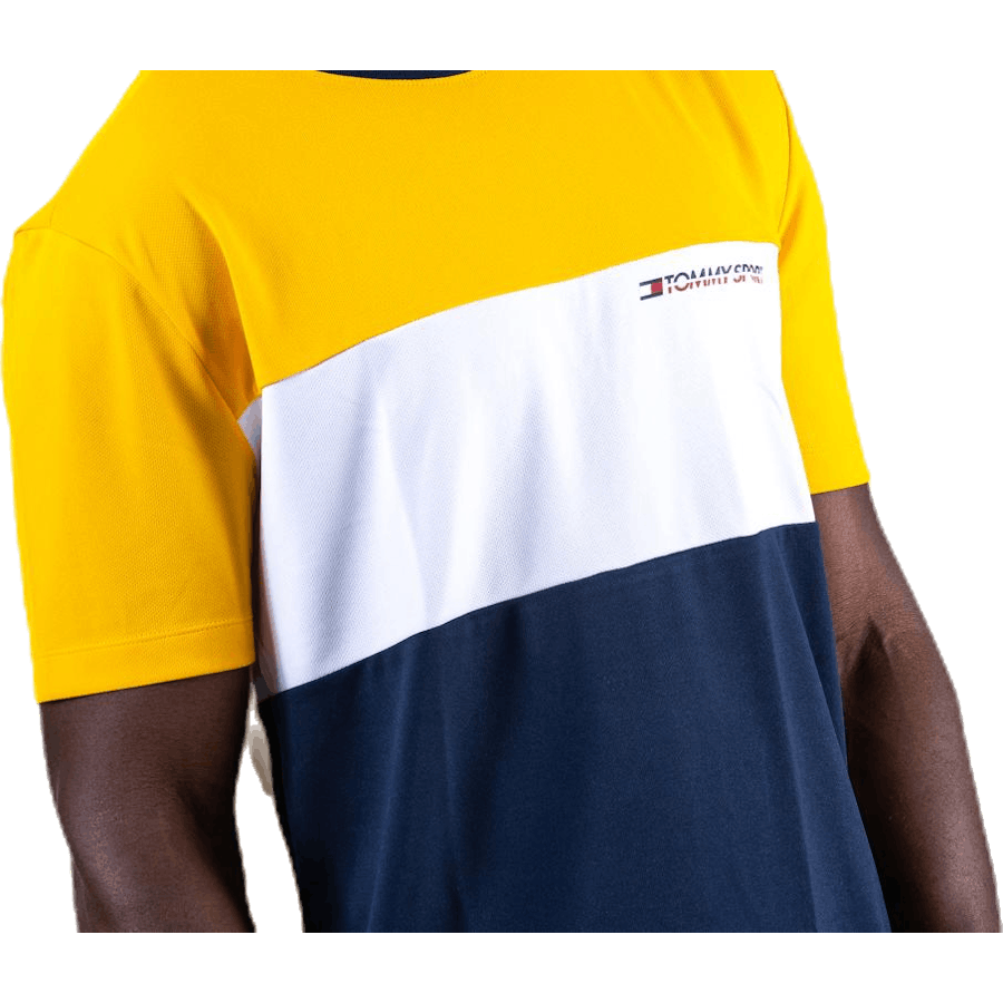 Colourblock Logo Tee Gold
