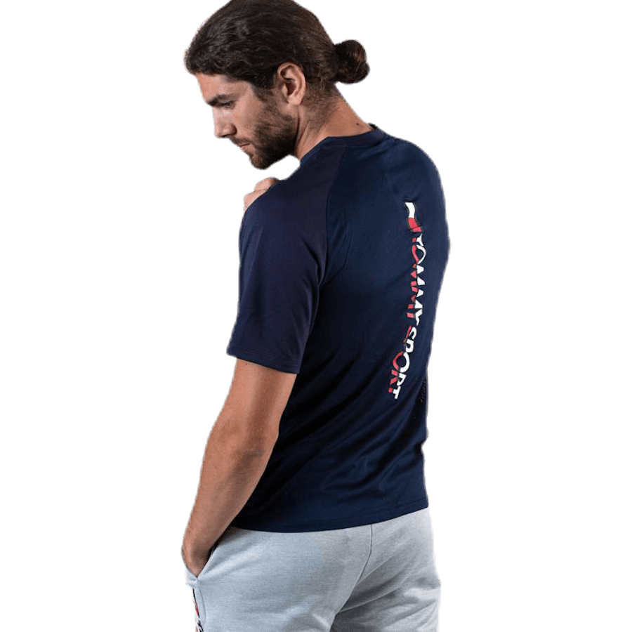 Mesh Back Logo Tee Blue