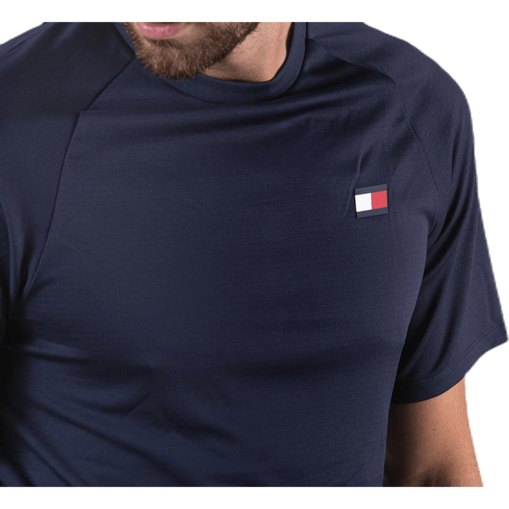 Mesh Back Logo Tee Blue
