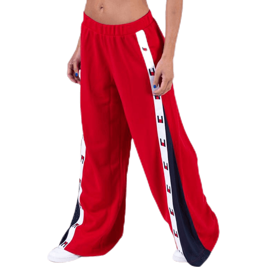 Pantalon évasé à bande drapeau rouge