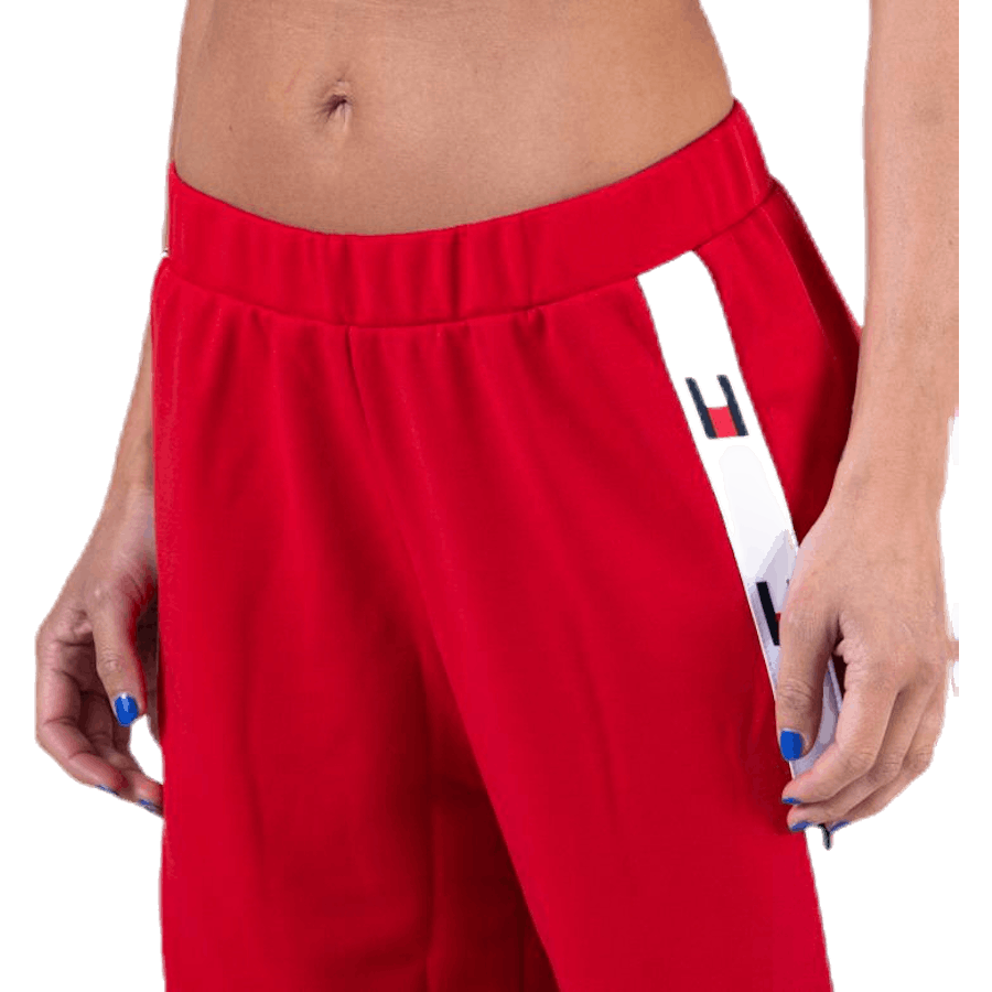 Pantalon évasé à bande drapeau rouge