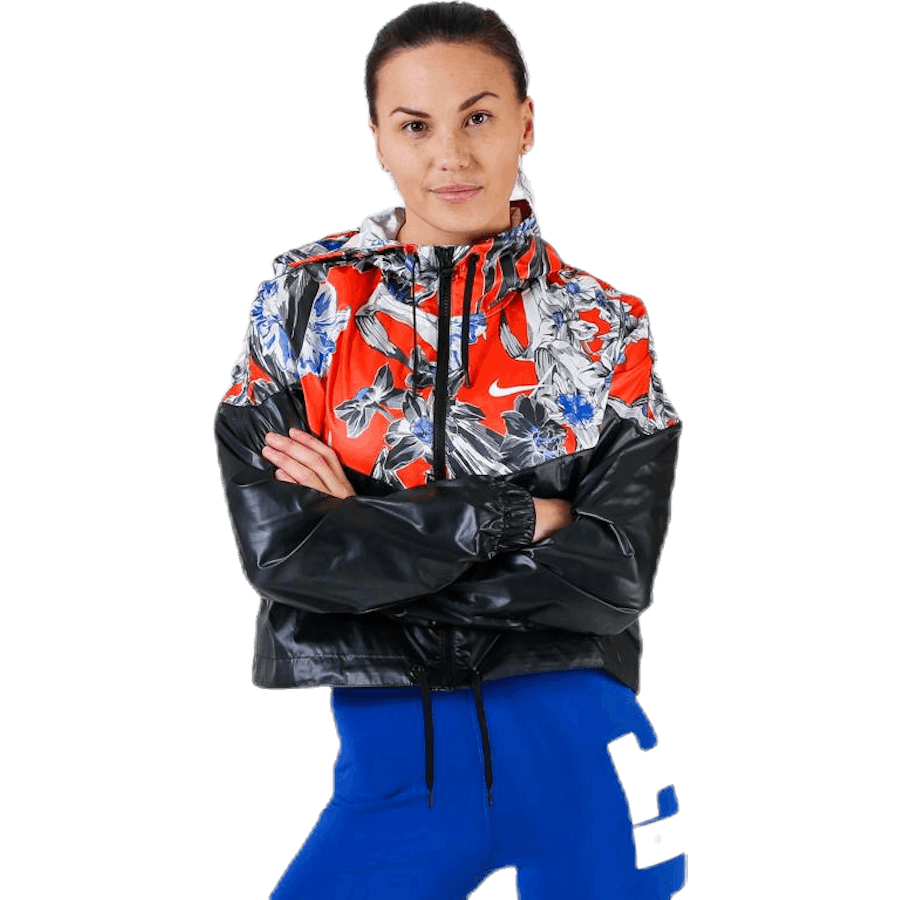 Hyper AOP Crop Jacket White/Black