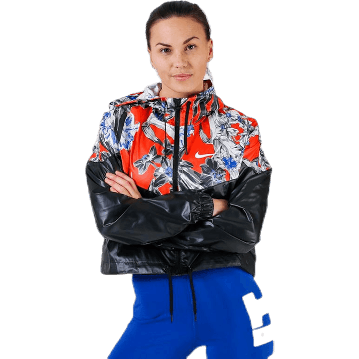 Hyper AOP Crop Jacket White/Black