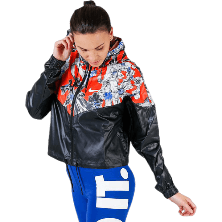 Hyper AOP Crop Jacket White/Black
