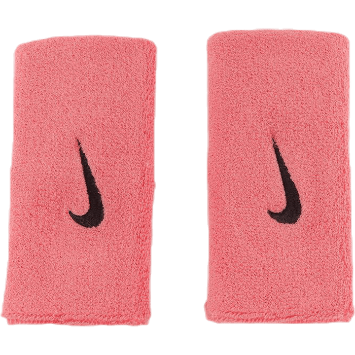 Swoosh Doublewide Wristbands Pink/Grey