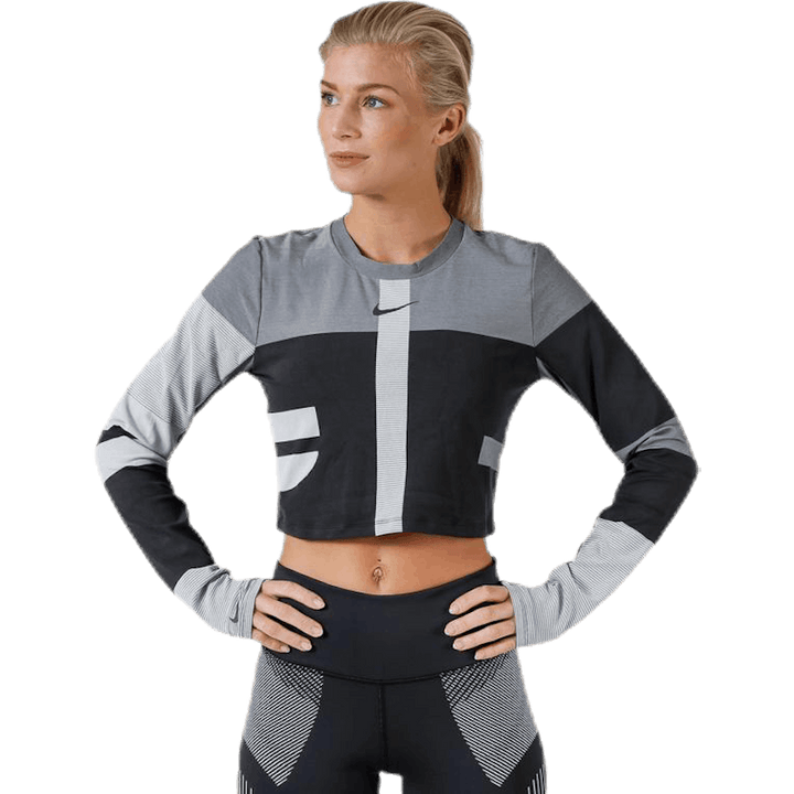 Run Tech Pack Knit Top LS Nero/Grigio