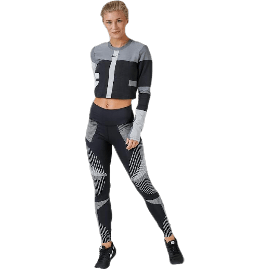 Run Tech Pack Knit Top LS Nero/Grigio