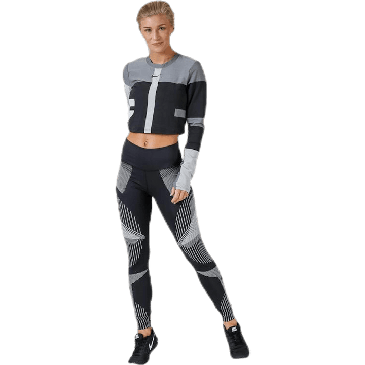 Run Tech Pack Knit Top LS Nero/Grigio