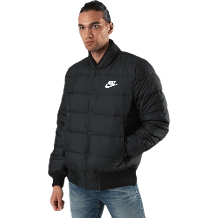 Down Fill Bomber Jacket White/Black