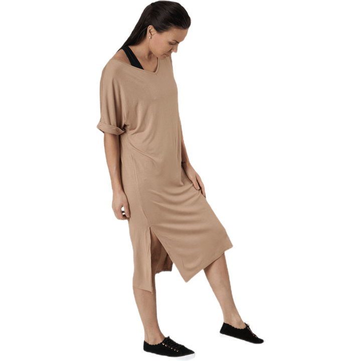 Neora Ss Fold Up Dress Beige