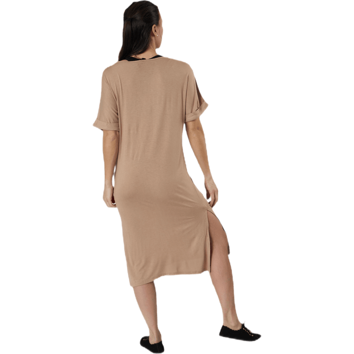 Neora Ss Fold Up Dress Beige