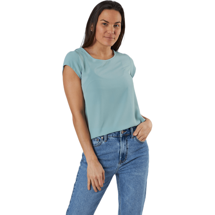 Vic S/S Solid Top Wvn Blue