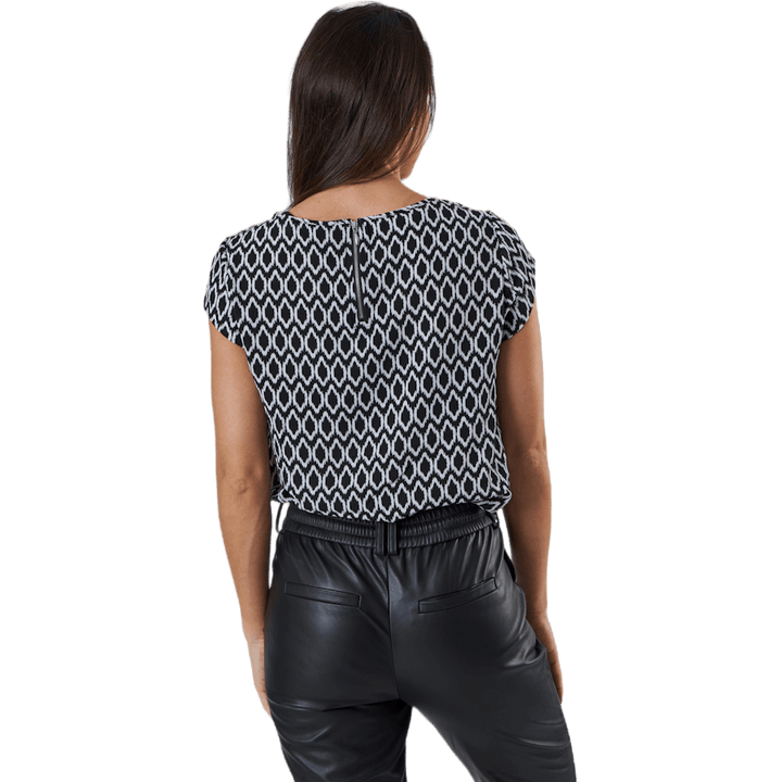 Vic Ss Aop Top Wvn Black
