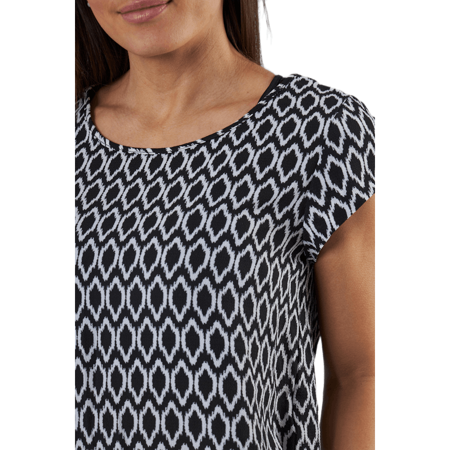 Vic Ss Aop Top Wvn Black