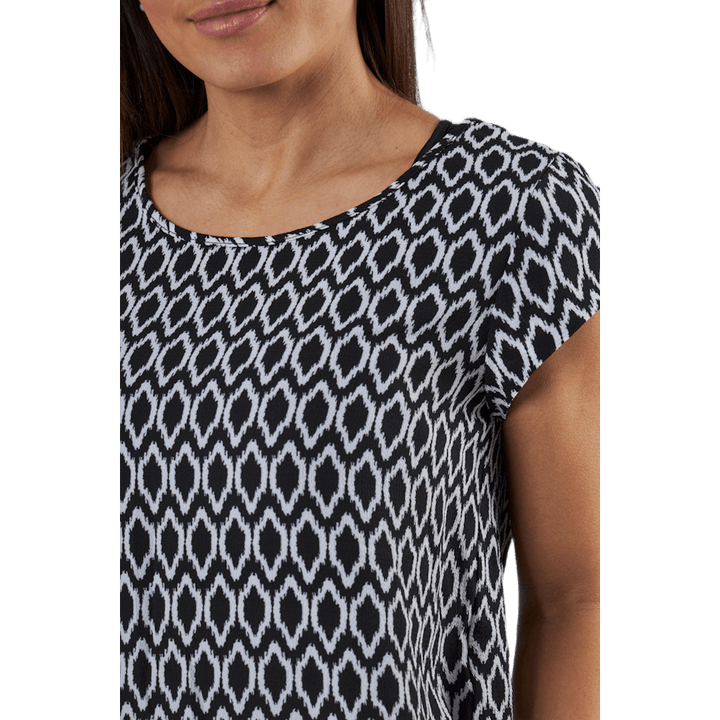 Vic Ss Aop Top Wvn Black
