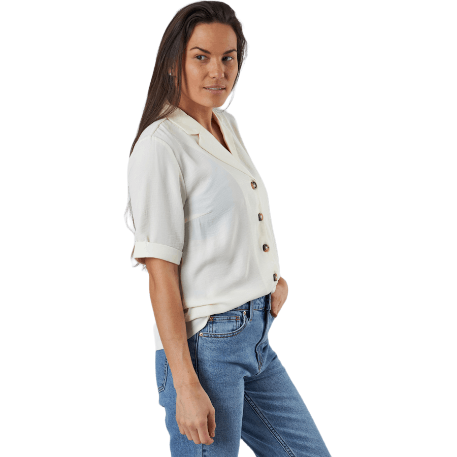 Sky S/S Shirt Solid Wvn White